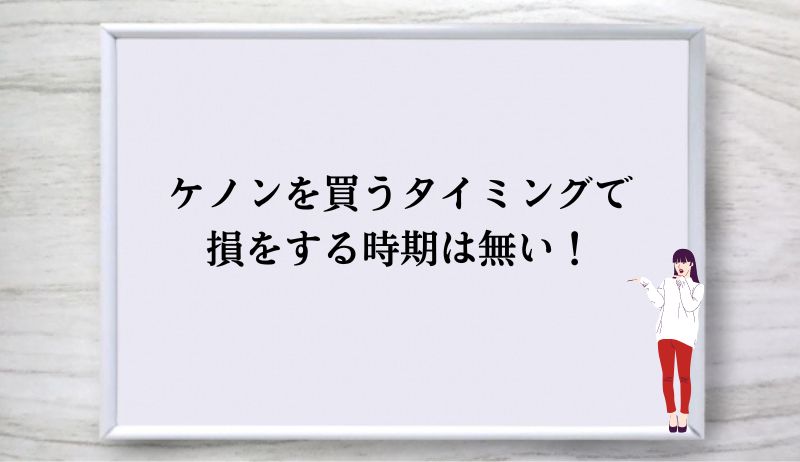 ケノンを買うタイミング 買い時