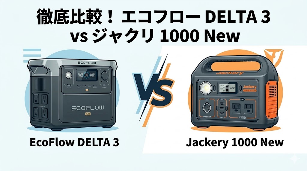 EcoFlow DELTA 3とJackery 1000 Newを比較