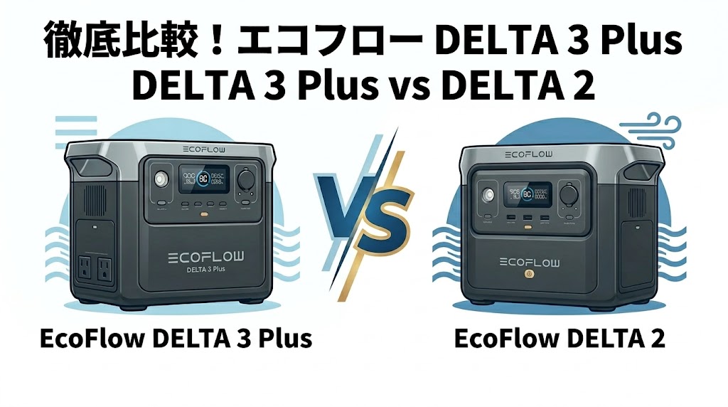 エコフロー DELTA 3 PlusとDELTA 2を比較